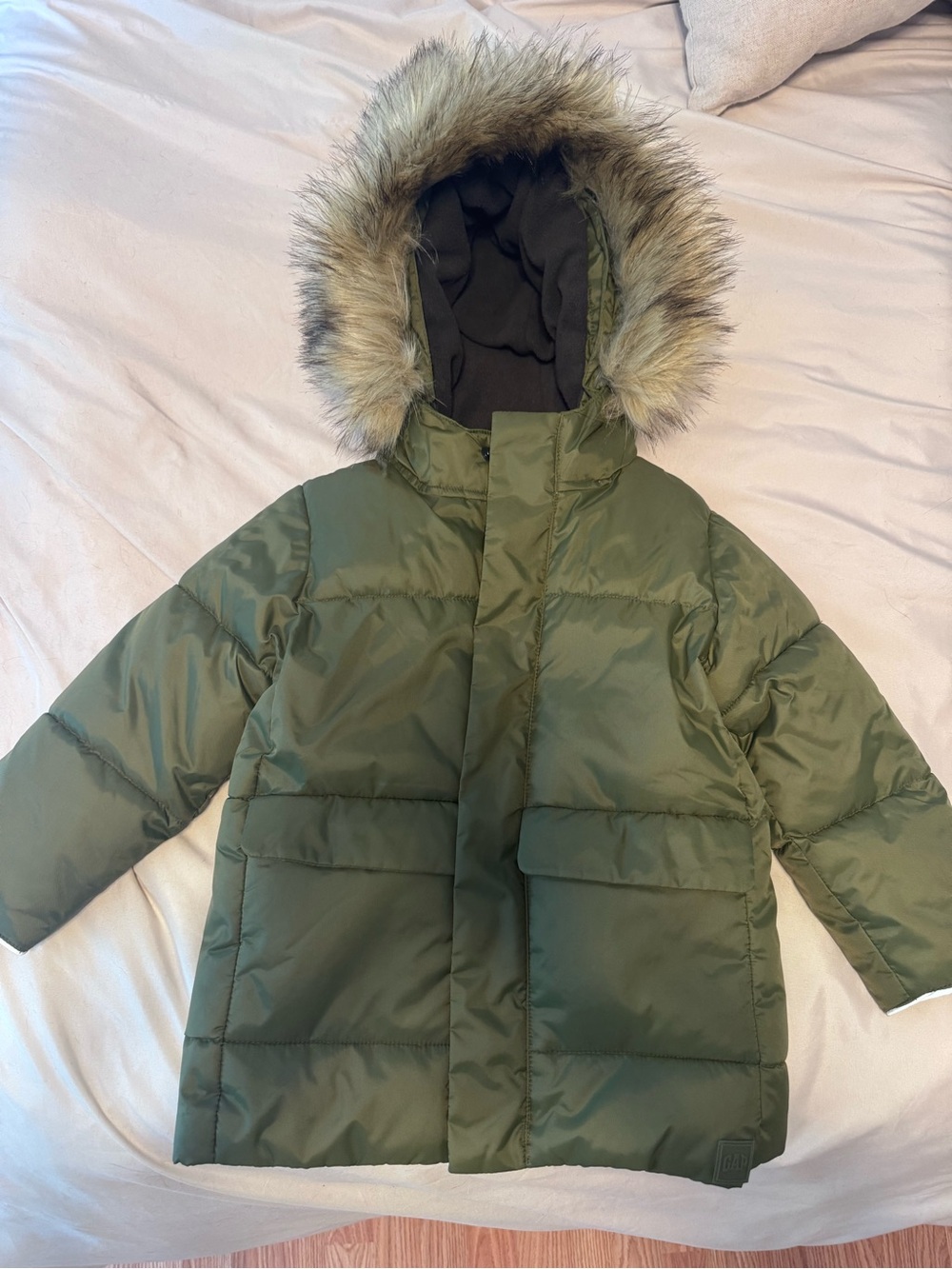 GAP Kids Puffer Coat with Removable Faux Fur Hood
